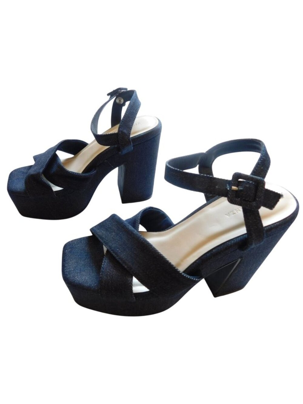 Esperanza M Denim Platform Heels Ankle Strap Block Heel Y2K Festival Japan